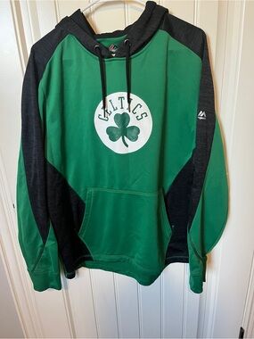 Majestic Celtics Green and Black Pullover Hoodie